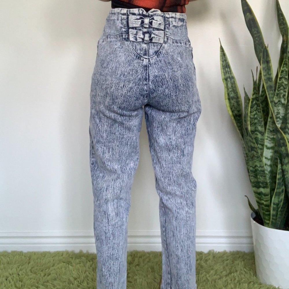 Vintage Acid Wash Bow Back Jeans